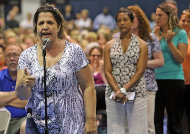 Francis Howell District parents vent concerns about Normandy students attending the district - Beth Cirami demands metal detectors